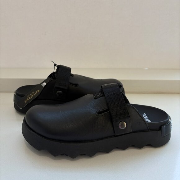 Sorel Viibe Clogs Leather Slip On Mules Black Size 7 NEW - Picture 3 of 8
